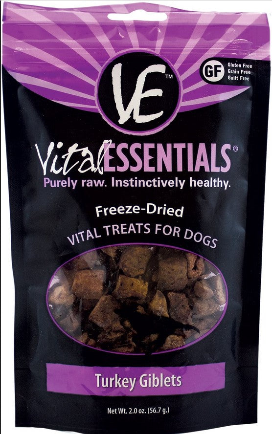 Vital Essentials Freeze Dried Turkey Giblets for Dogs Barking Dog